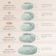 EHEYCIGA small dog bed sage green side view showing secure placement.