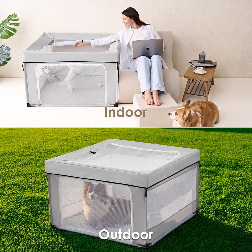EHEYCIGA stainless steel frame provides a durable structure for pets.