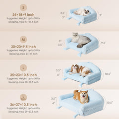 EHEYCIGA striped cat couch with memory foam for cozy naps.