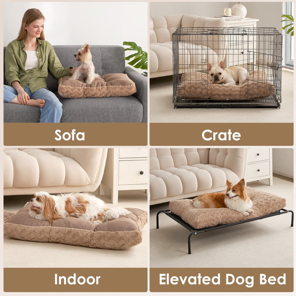 EHEYCIGA Bed camel in crate; fits XXL crates for large dogs.
