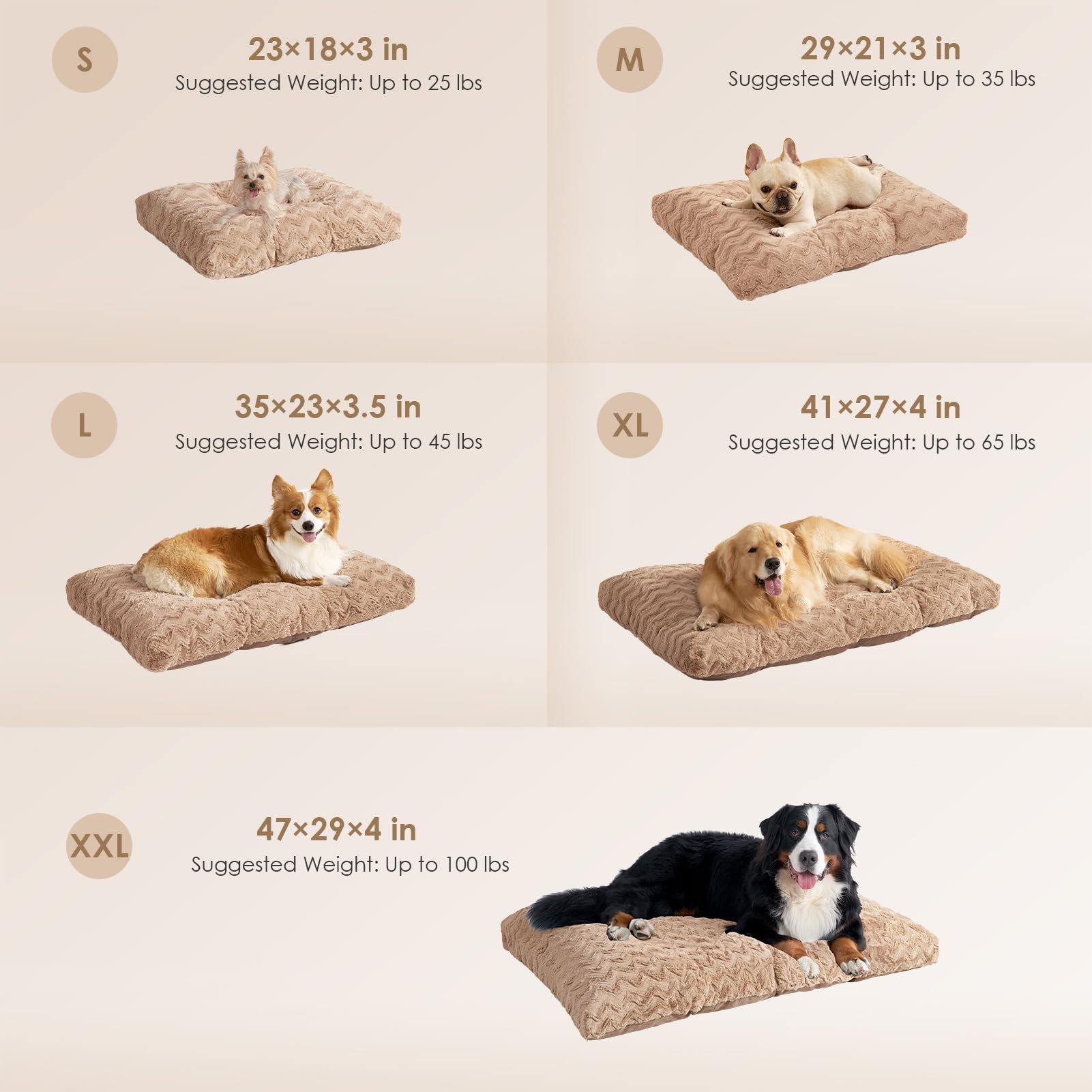 EHEYCIGA camel bed features reversible textures for year-round comfort.