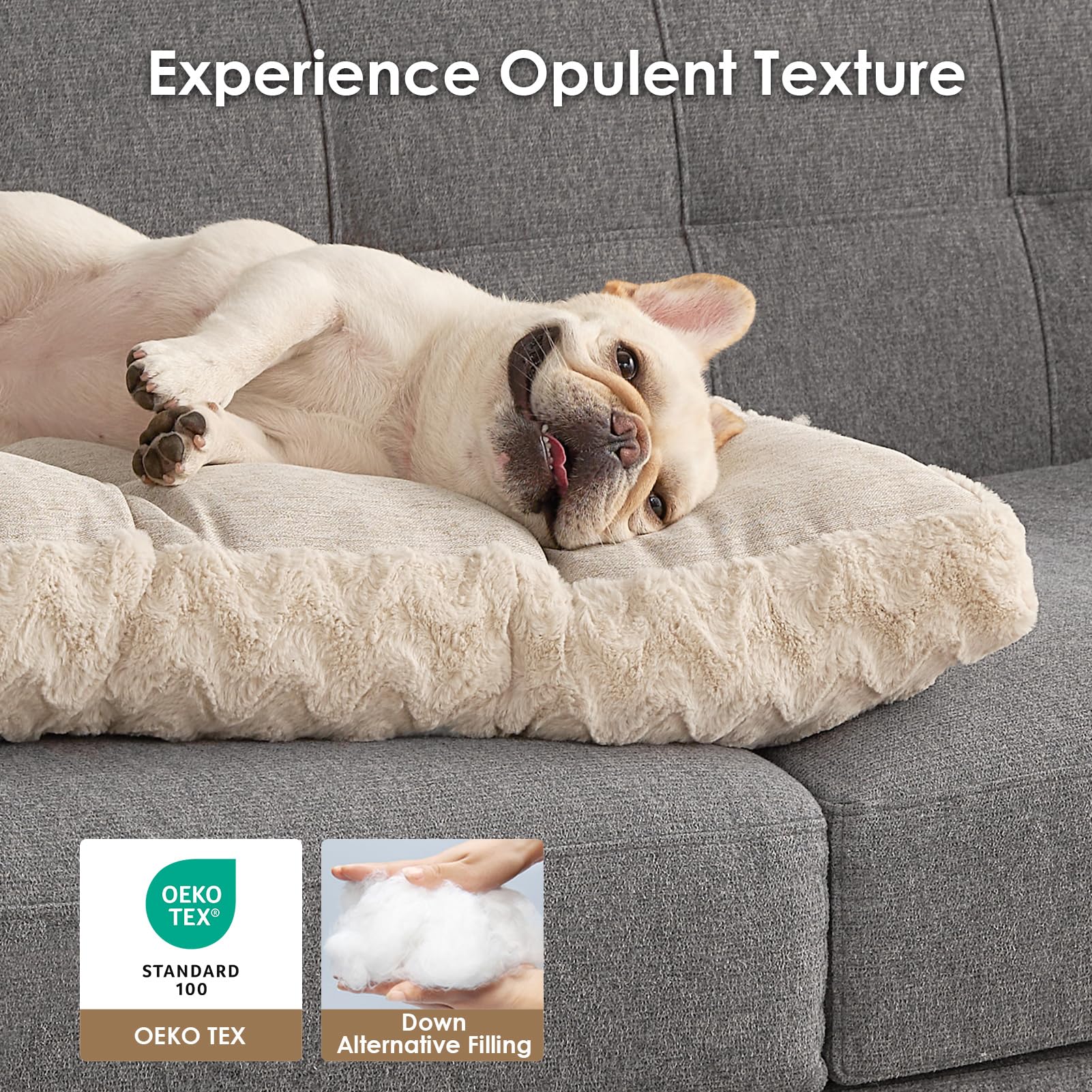 EHEYCIGA Washable Dog Crate Bed linen-like fabric for breathable comfort