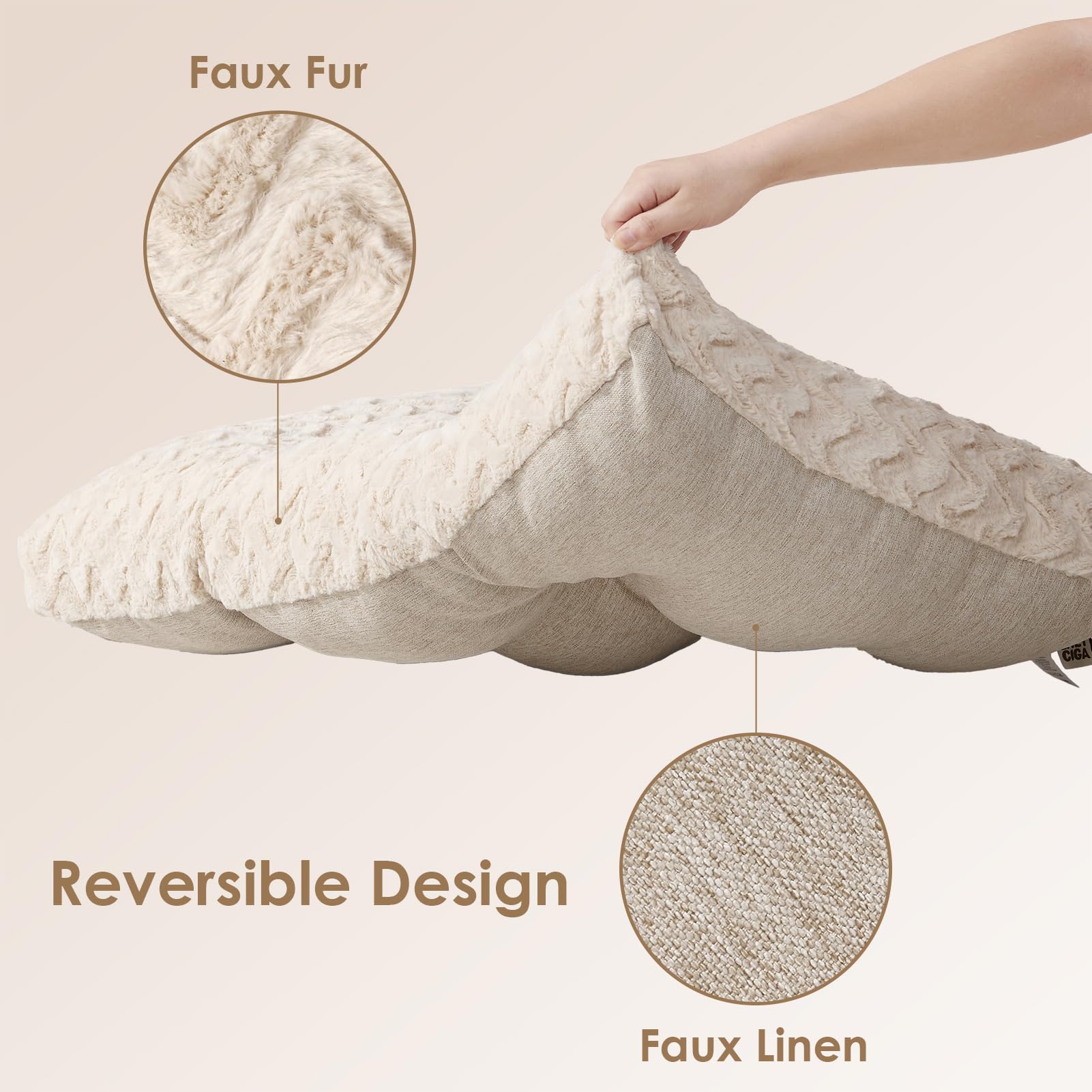 EHEYCIGA Washable Dog Crate Bed padded support showing structure