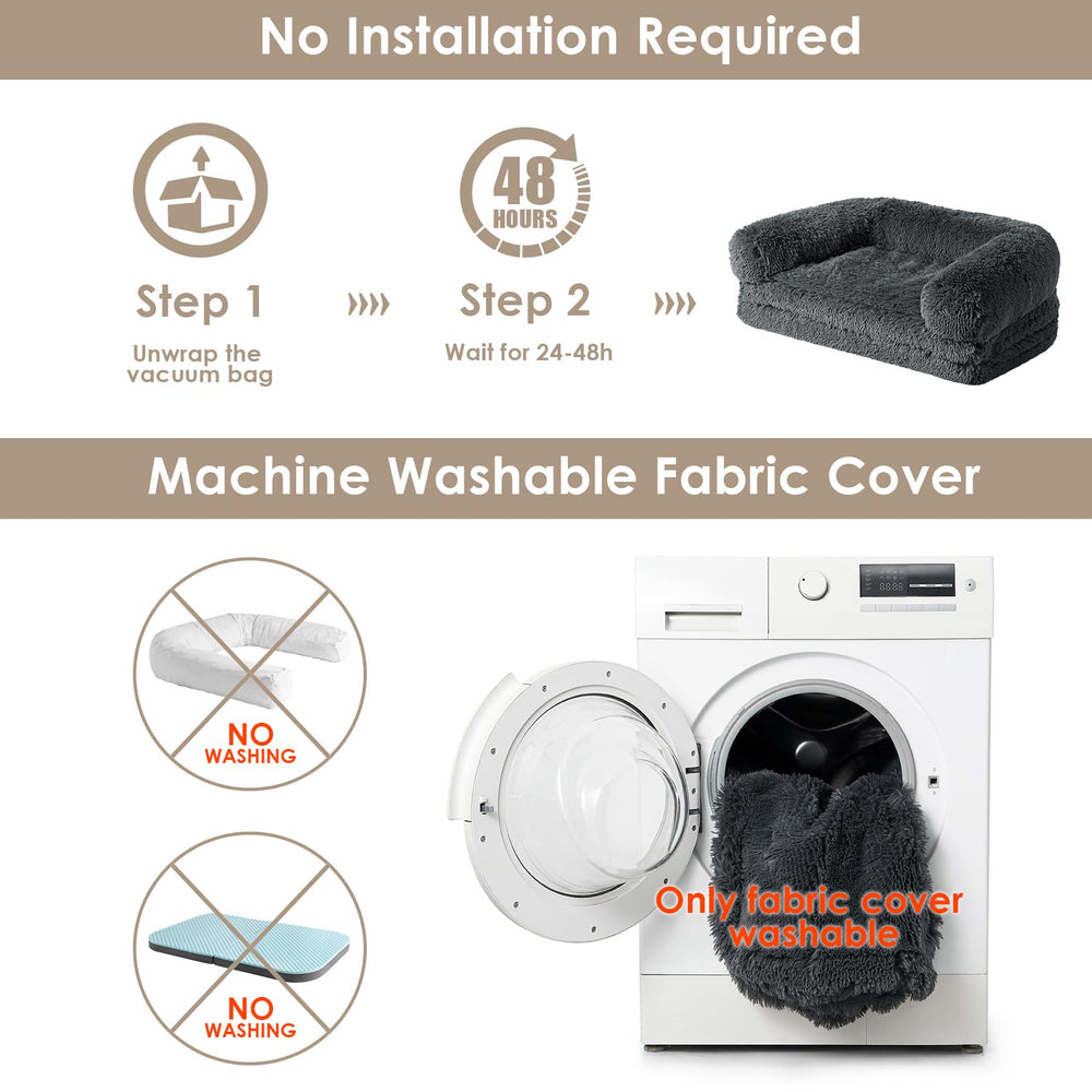 EHEYCIGA washable-faux-fur-cover; easy cleaning at low temperatures.