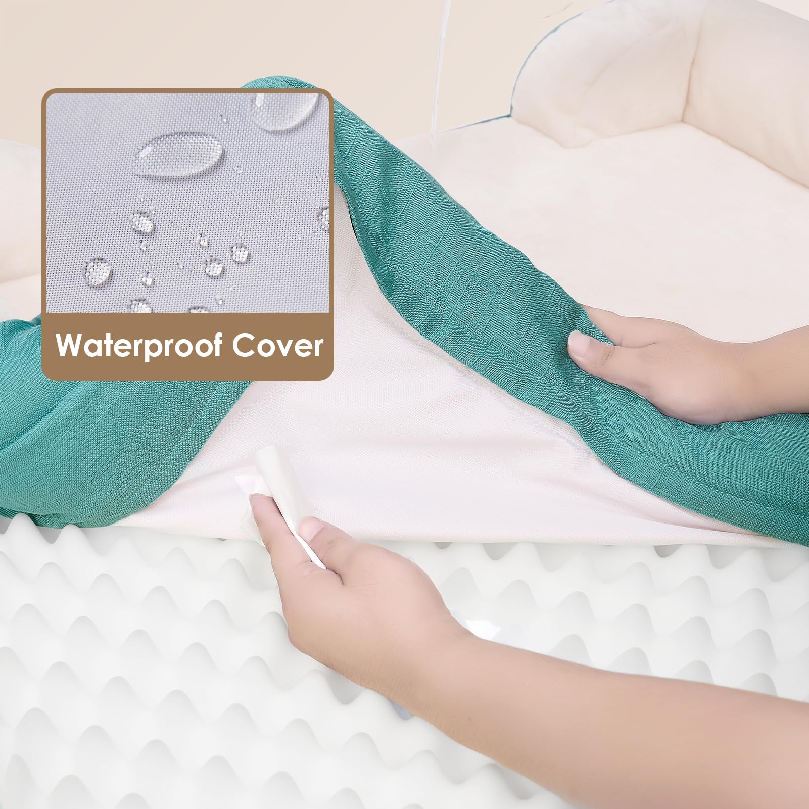 EHEYCIGA waterproof cover closeup emphasizes a dry, clean sleeping surface