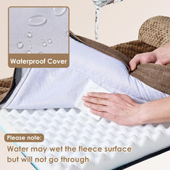 EHEYCIGA bed features waterproof film liner protecting foam and durability.