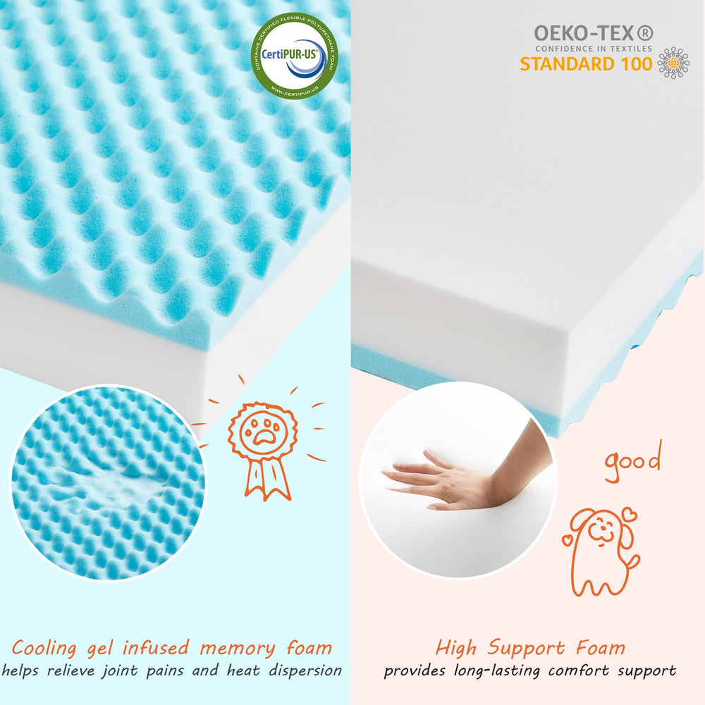 EHEYCIGA waterproof liner protects memory foam from spills and moisture
