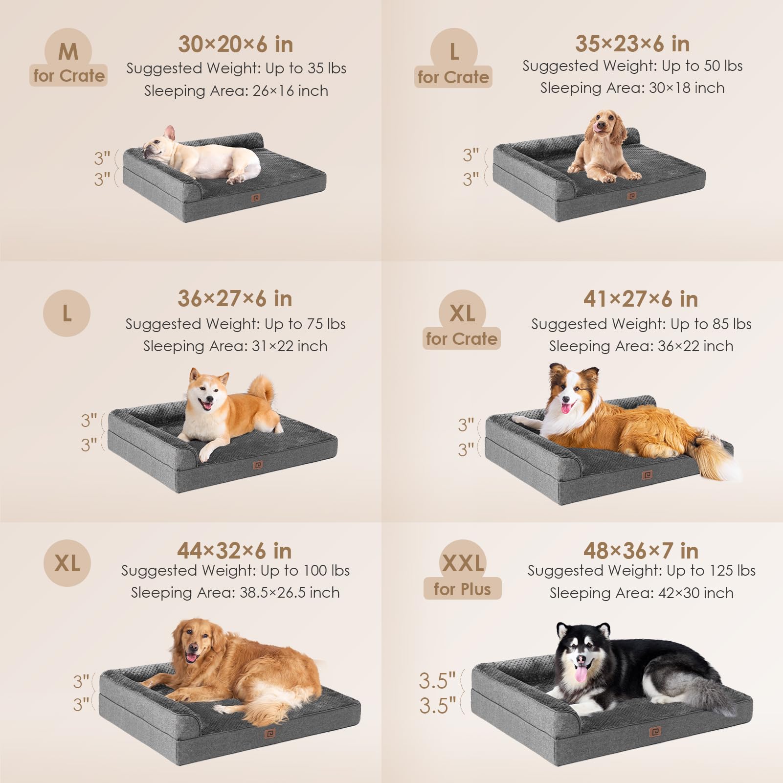 EHEYCIGA XL dog bed shows an L-shaped design for neck and head support.
