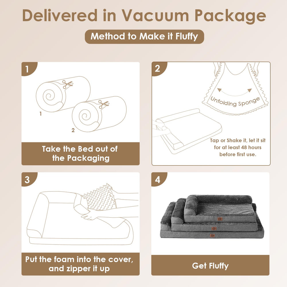 EHEYCIGA XL dog bed includes a removable cover with a zipper for easy cleaning.