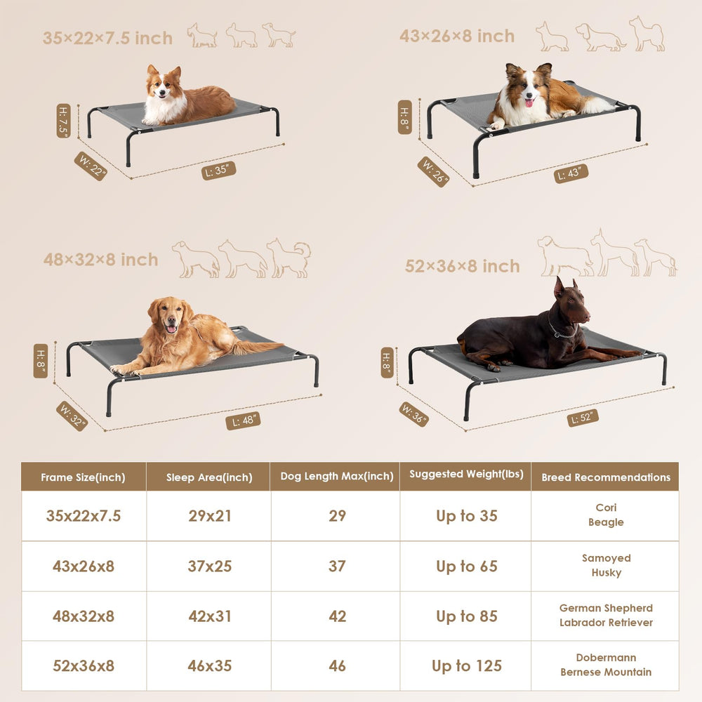 EHEYCIGA XXL dog cot bed outdoor weatherproofing keeps pets comfy in any yard.
