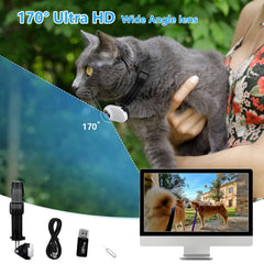 ehomful 170-degree wide-angle lens delivers expansive, stable pet footage.
