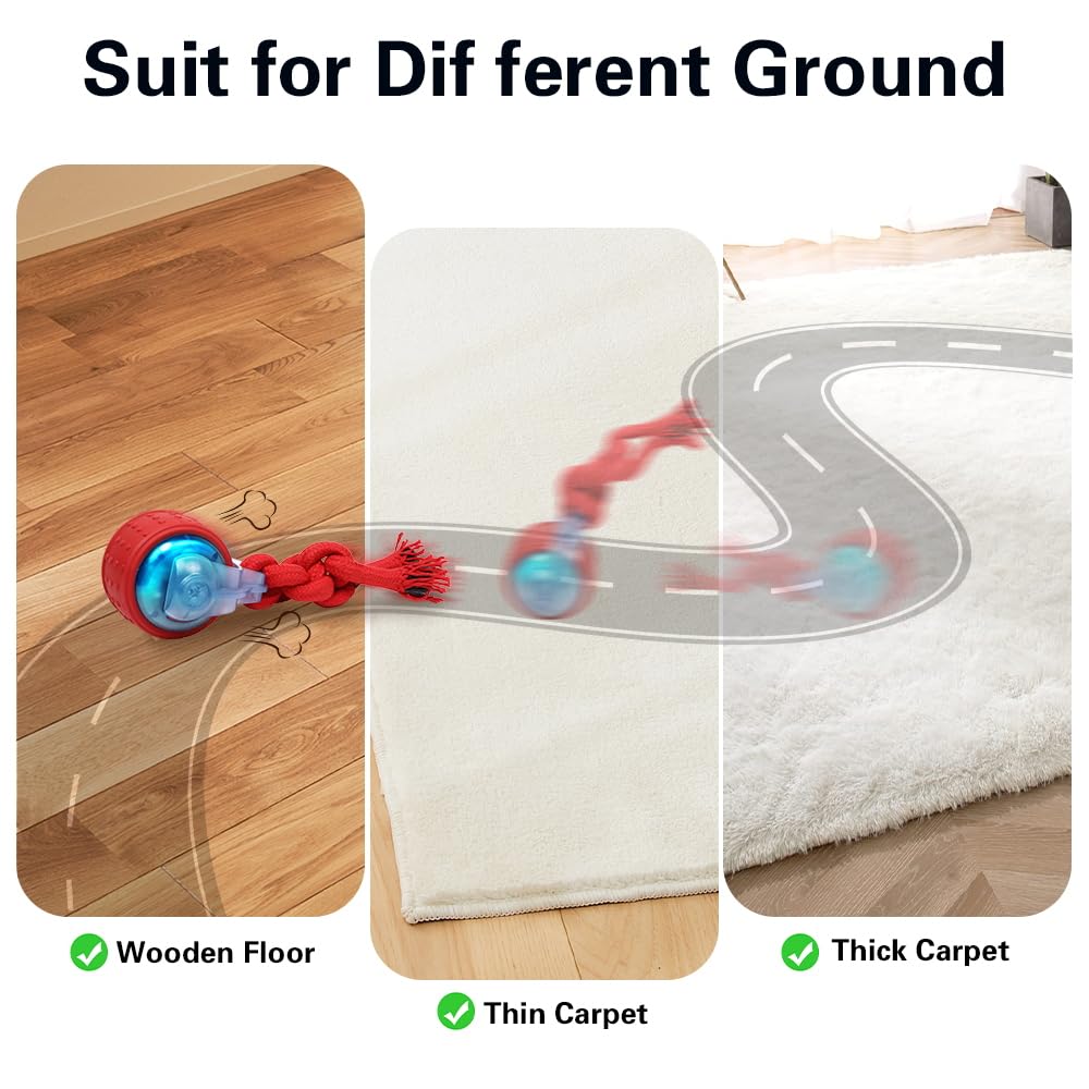 EHWZ Interactive Dogs Ball with rope-chew focus boosts dental stimulation.