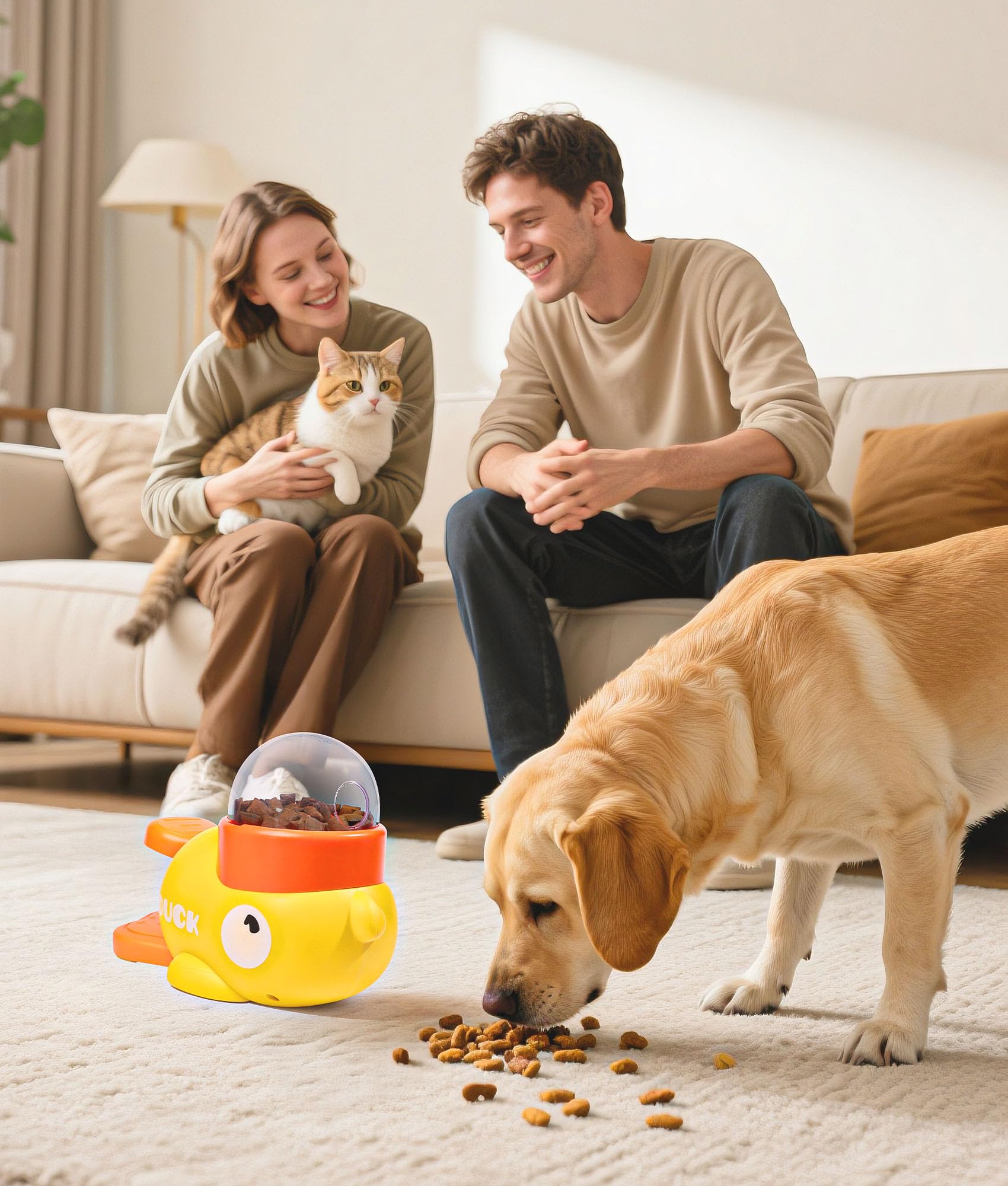 Yellow color accents visible, visually appealing toy for small and medium dogs.