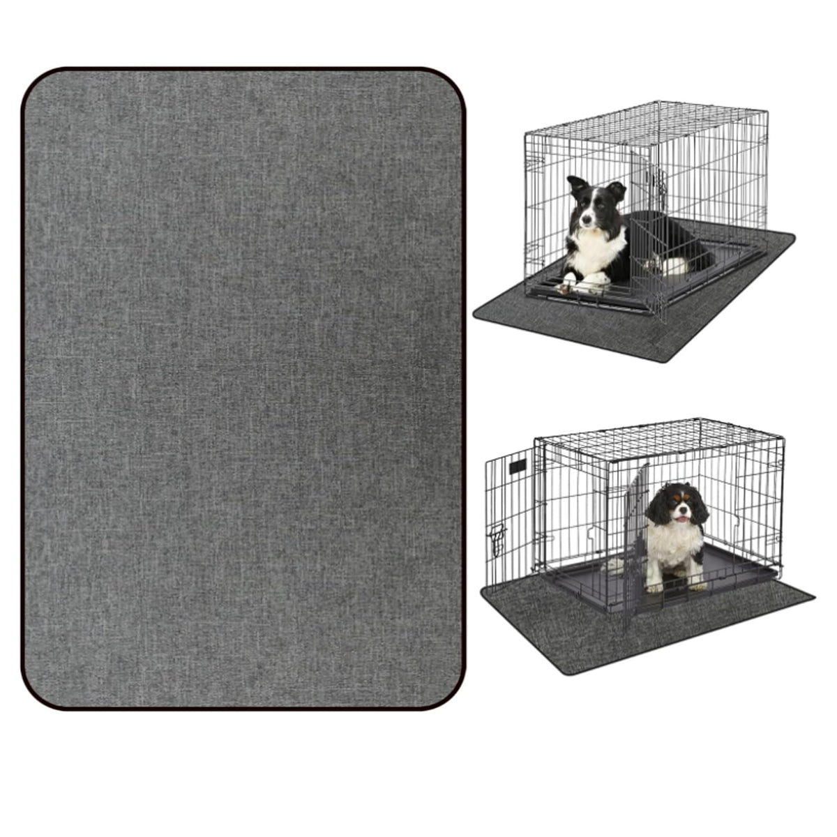 Ehzyaz dog crate mat liner with absorbent surface keeps crate dry.