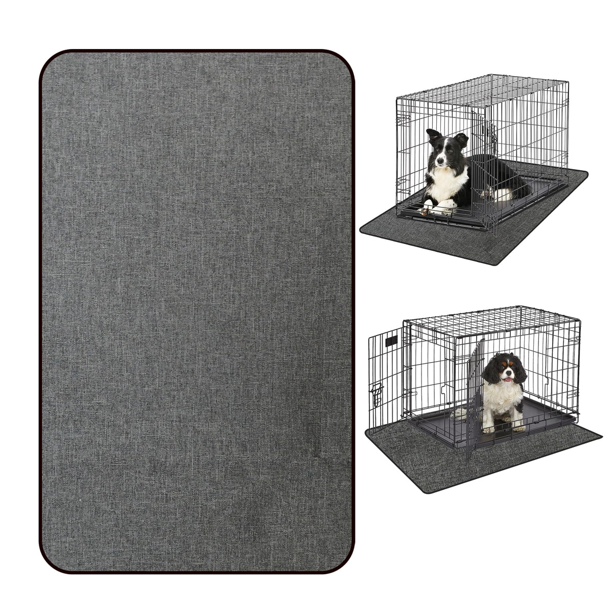 Ehzyaz dog crate mat liner absorbs urine on top layer for clean, dry crates.