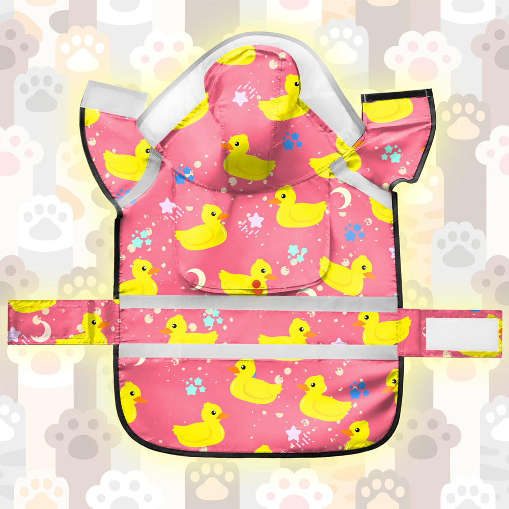 Eiaayer dog raincoat in duck pink color for stylish walks.