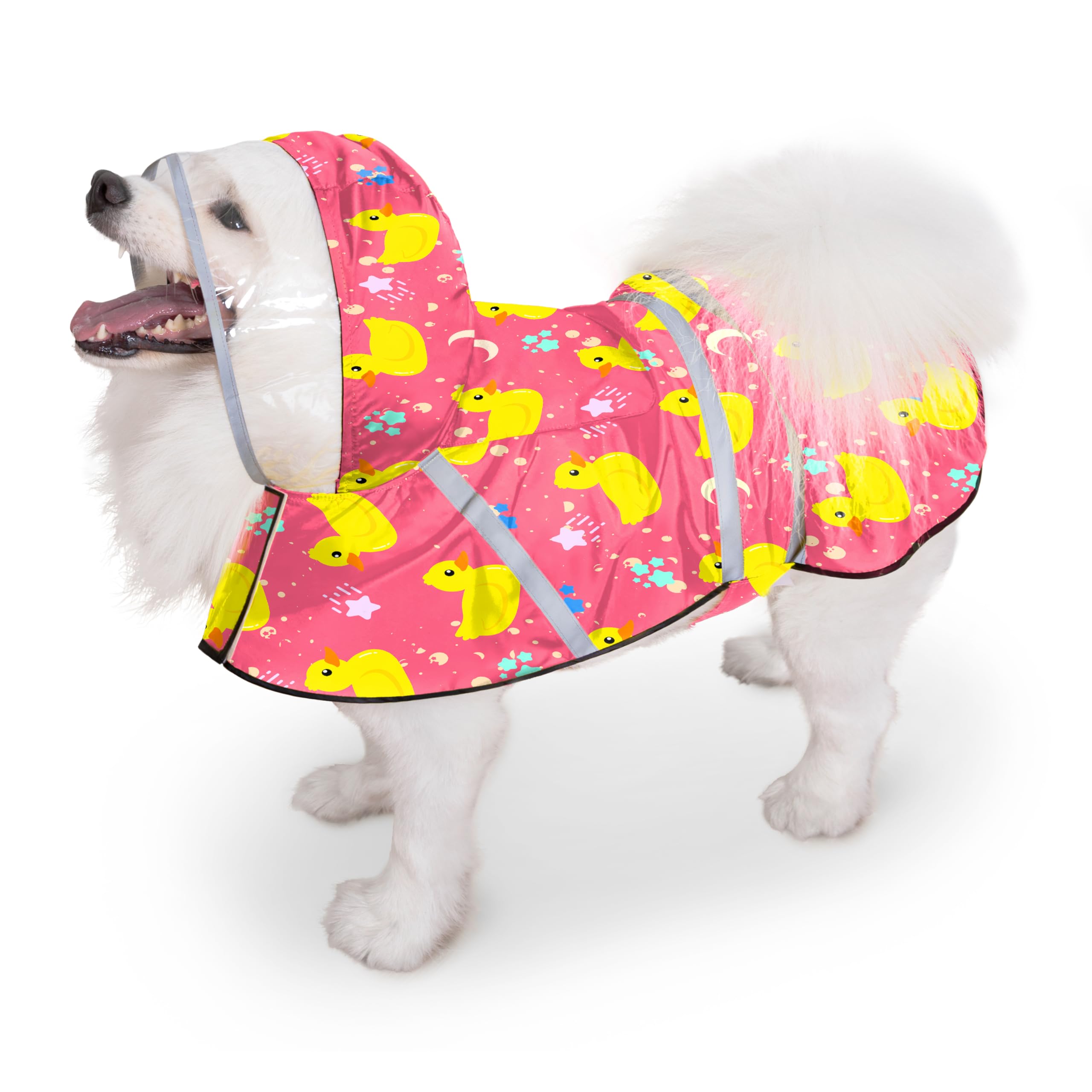Eiaayer dog raincoat hooded double layer for rain protection during walks.