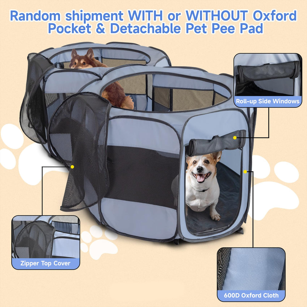 EighteenTek 2-in-1 XLarge Playpen's two-room design keeps rest and play separate.