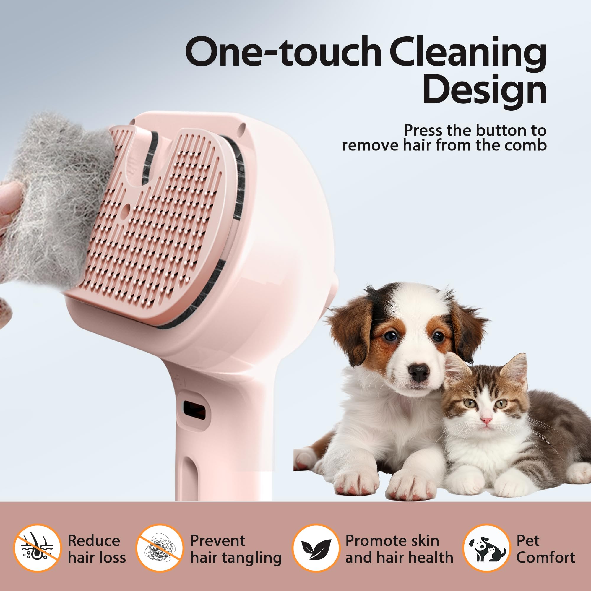 Eilimy Mist Spray in action, moisturizing fur during grooming session.