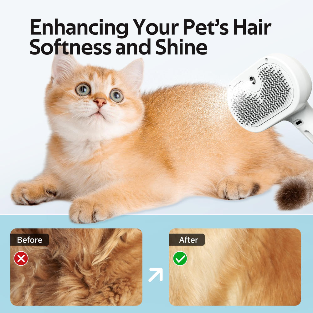 Eilimy Pet Grooming Brush mist button activation simplifies grooming sessions