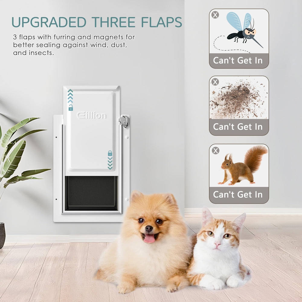 Eillion 3-flap insulated pet door reducing drafts and increasing comfort