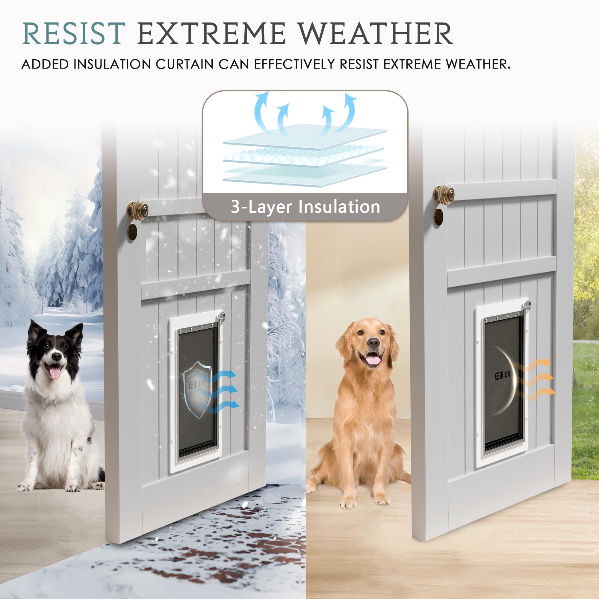 Eillion 3-flaps system with magnetic seals boosts weather resistance.