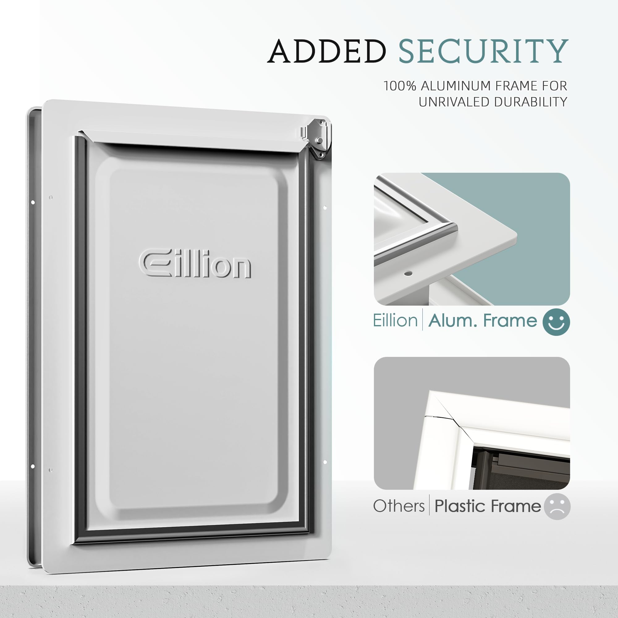 Eillion dog door with 3 flaps and magnetic seals reduces drafts while keeping pets comfortable.