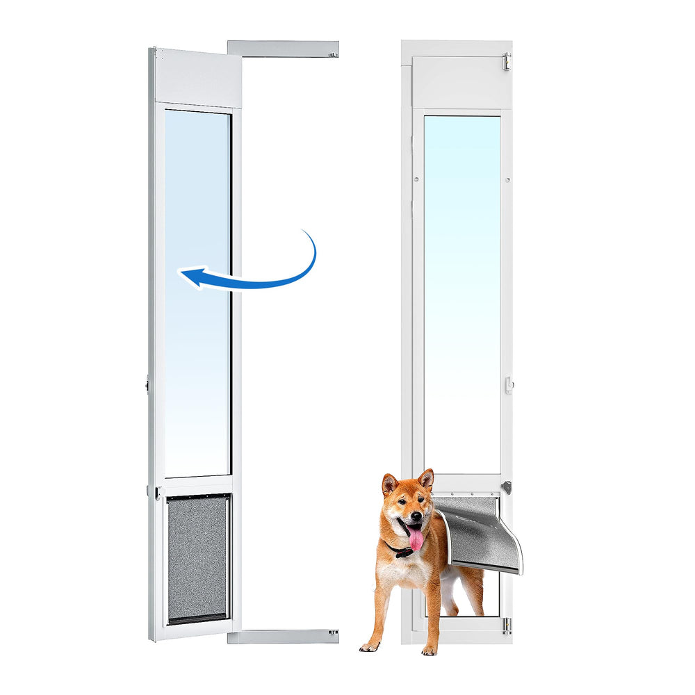 Eillion large dog door frame-assembly shows sturdy aluminum frame for sliding doors