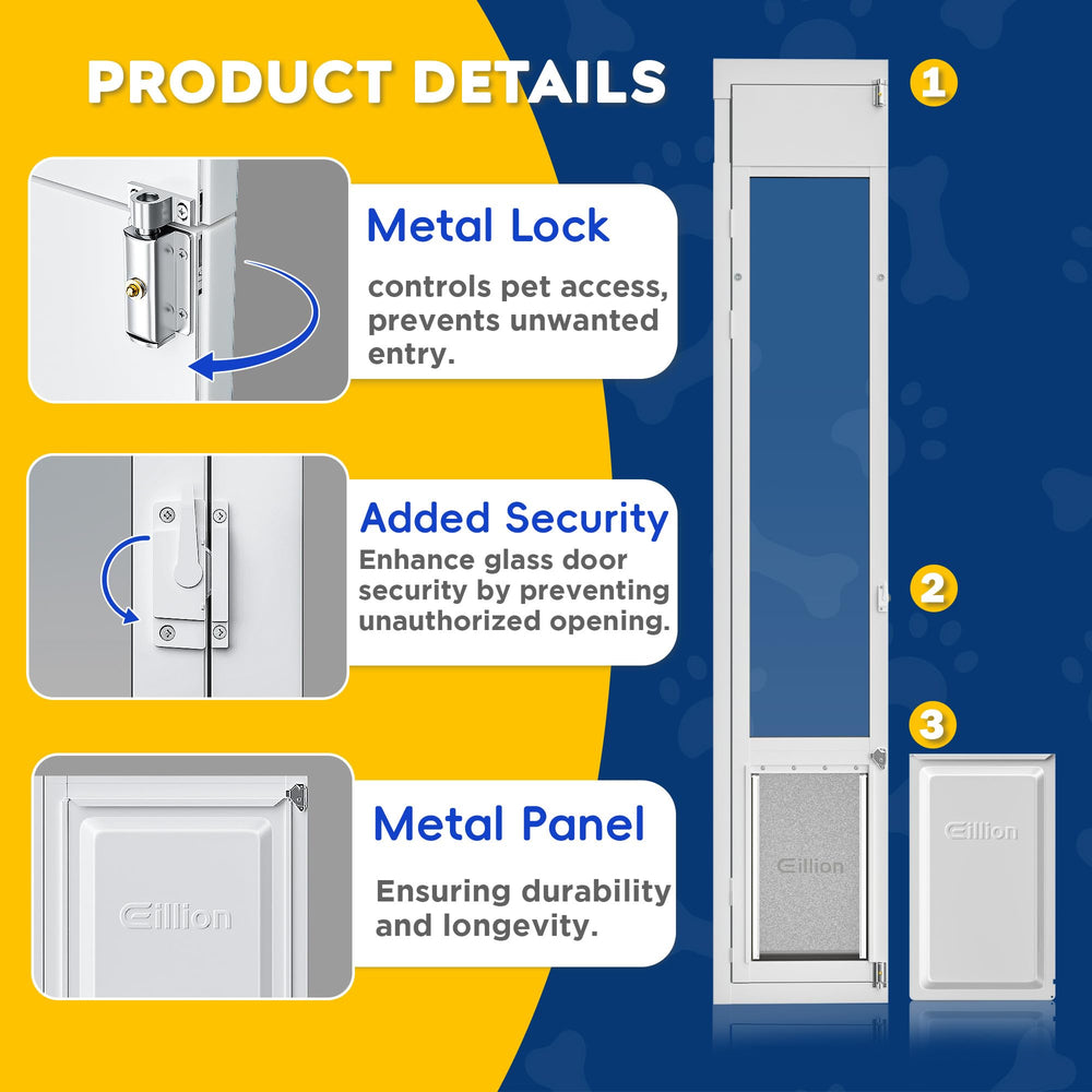 Eillion large dog door security-lock demonstrates built-in safety lock for controlled access