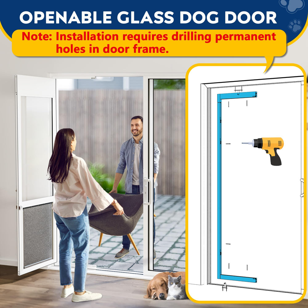 Eillion XLarge dog door frame closeup metal highlighting durable construction