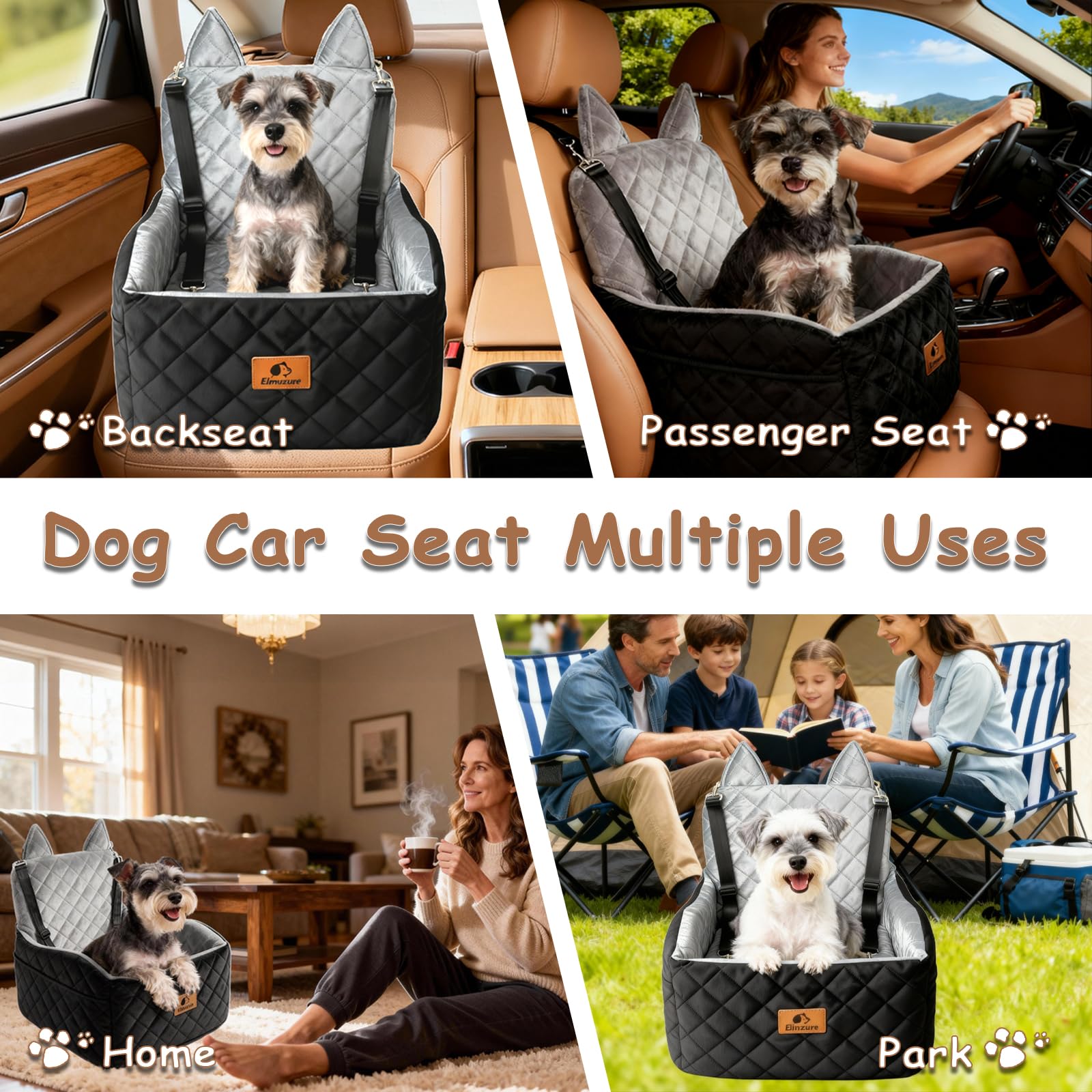 Eimuzure dog seat helps keep car interior clean during travel.