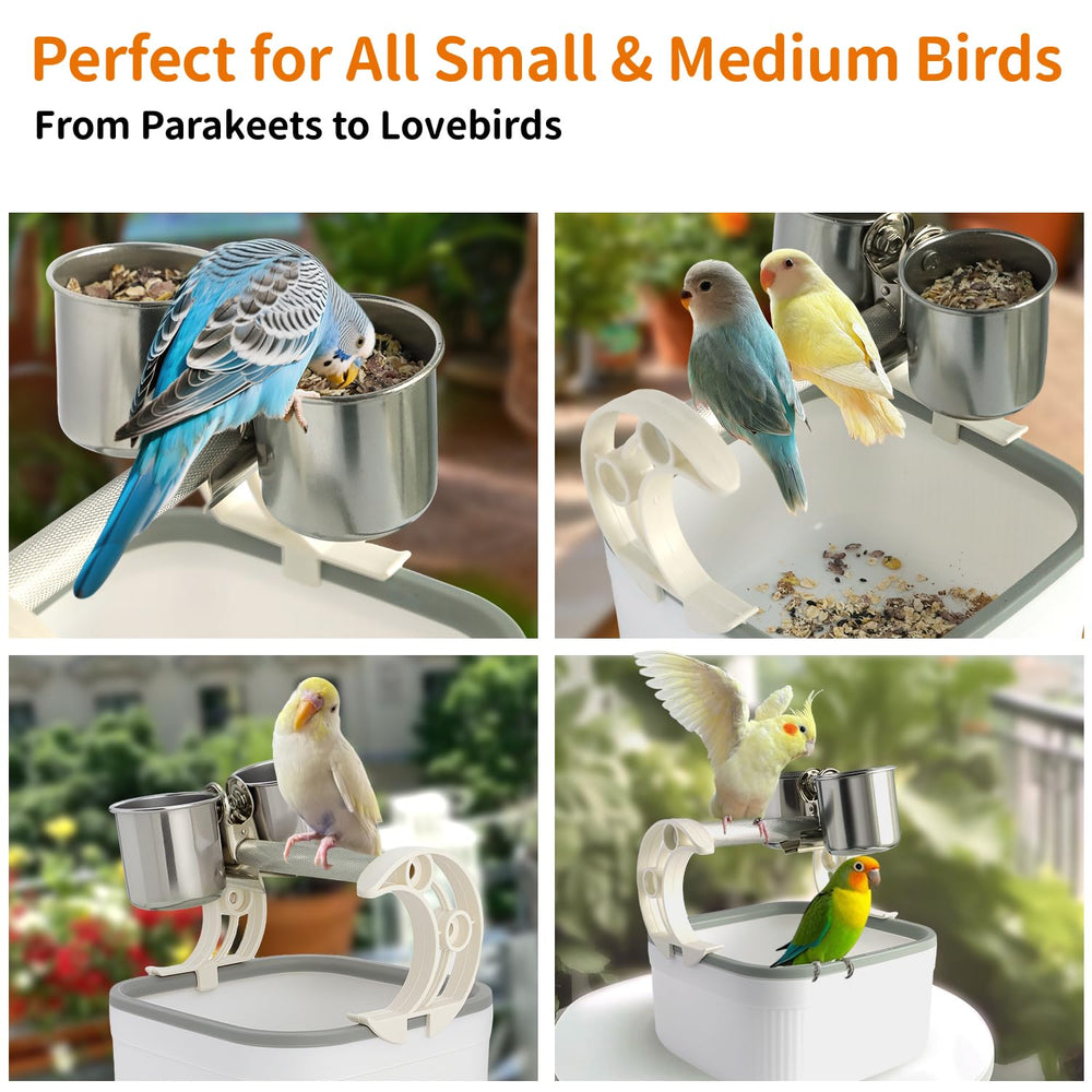 EIODEAR stainless-steel bowls clip-on feeder offers easy access to water and food