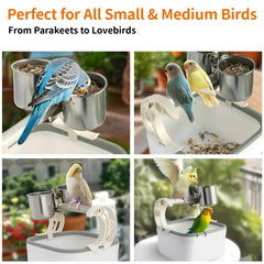 EIODEAR stainless-steel bowls clip-on feeder offers easy access to water and food