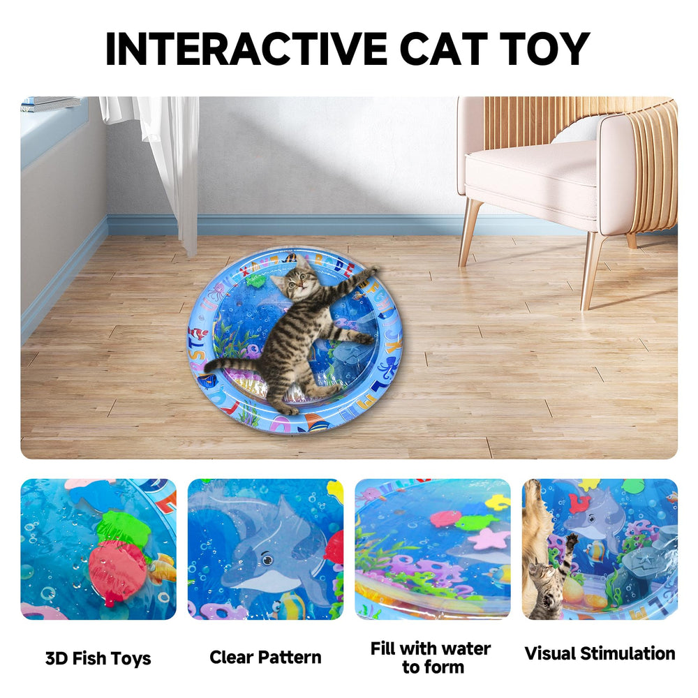 eirix Cat Water Mat with floating fish toys boosts interactive play