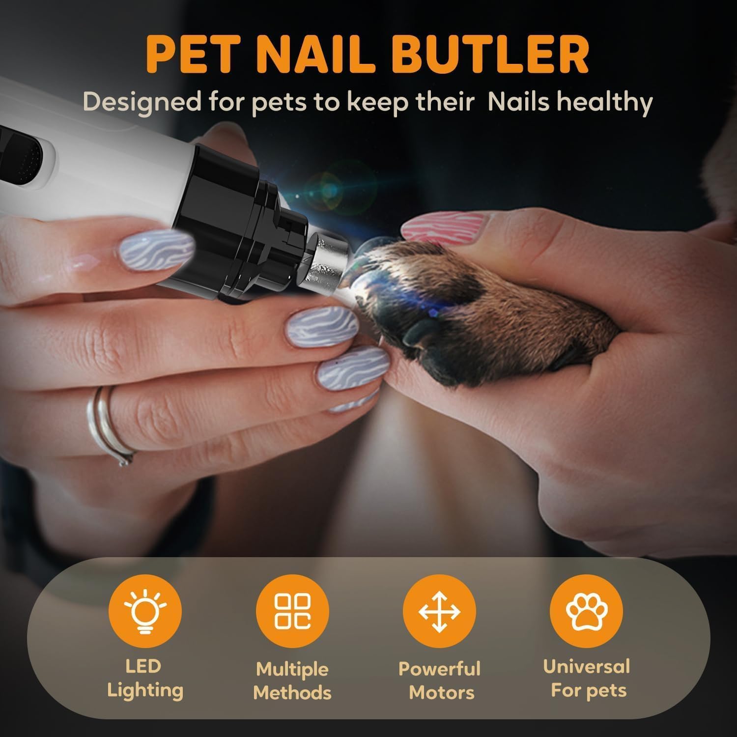 EISNZLAN Nail Grinder three-speed control for customizing pace by nail size