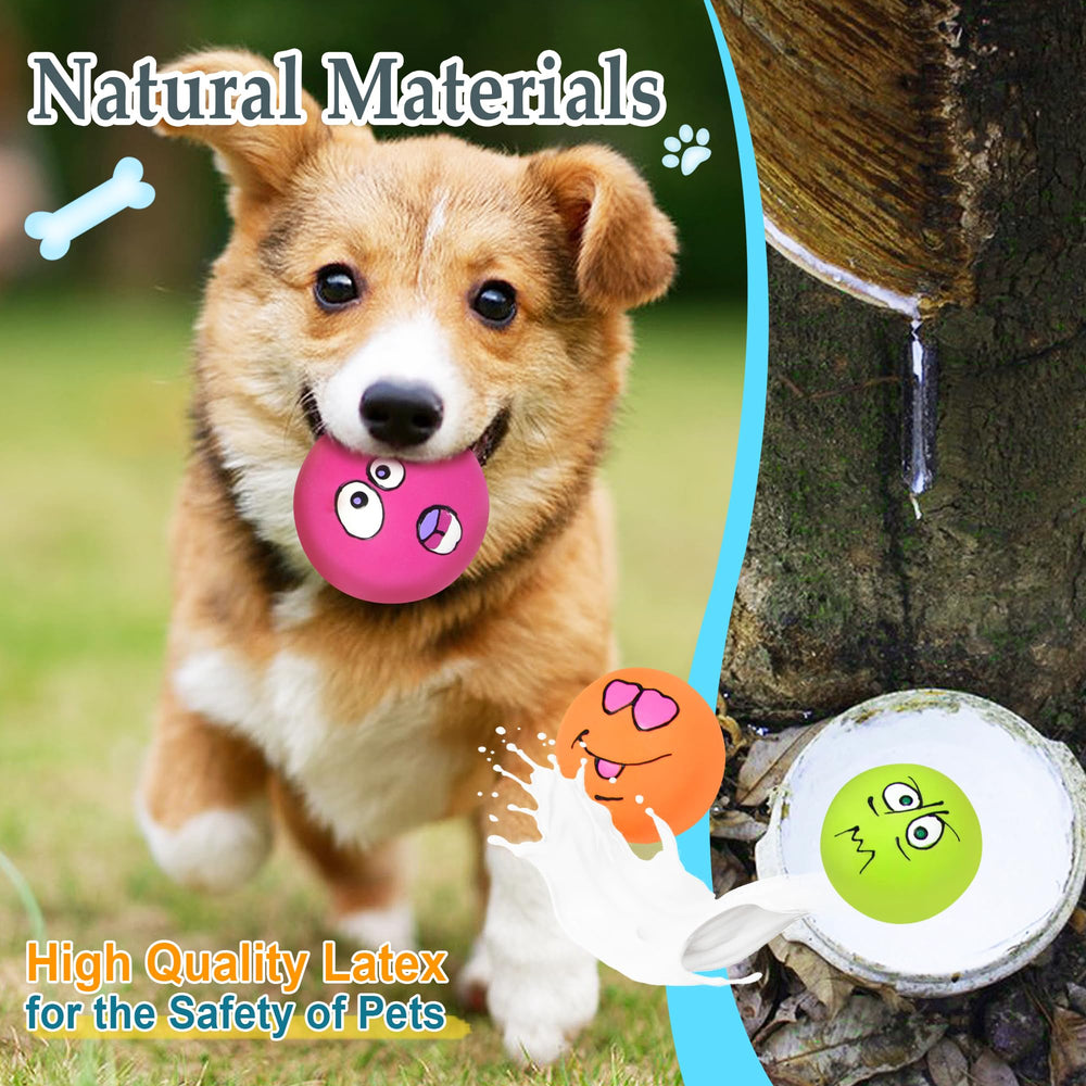 Eisoco squeaky ball green face—colorful cue to encourage interactive play
