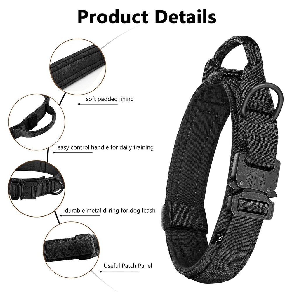 Eitchen Tactical leash handle at end enables safe walking and jogging
