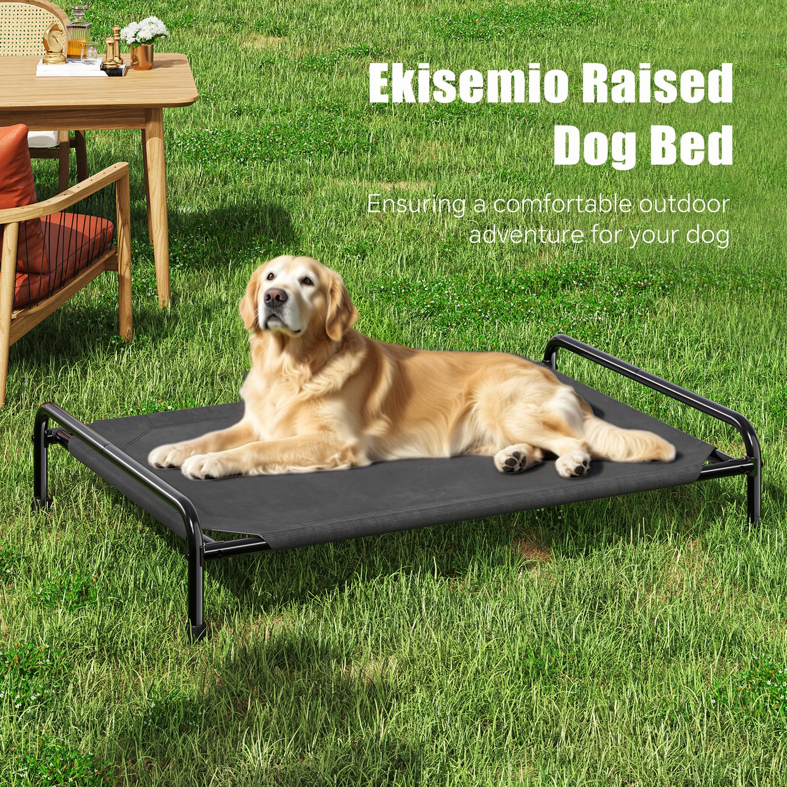 Ekisemio elevated dog bed easy-clean surface for quick maintenance