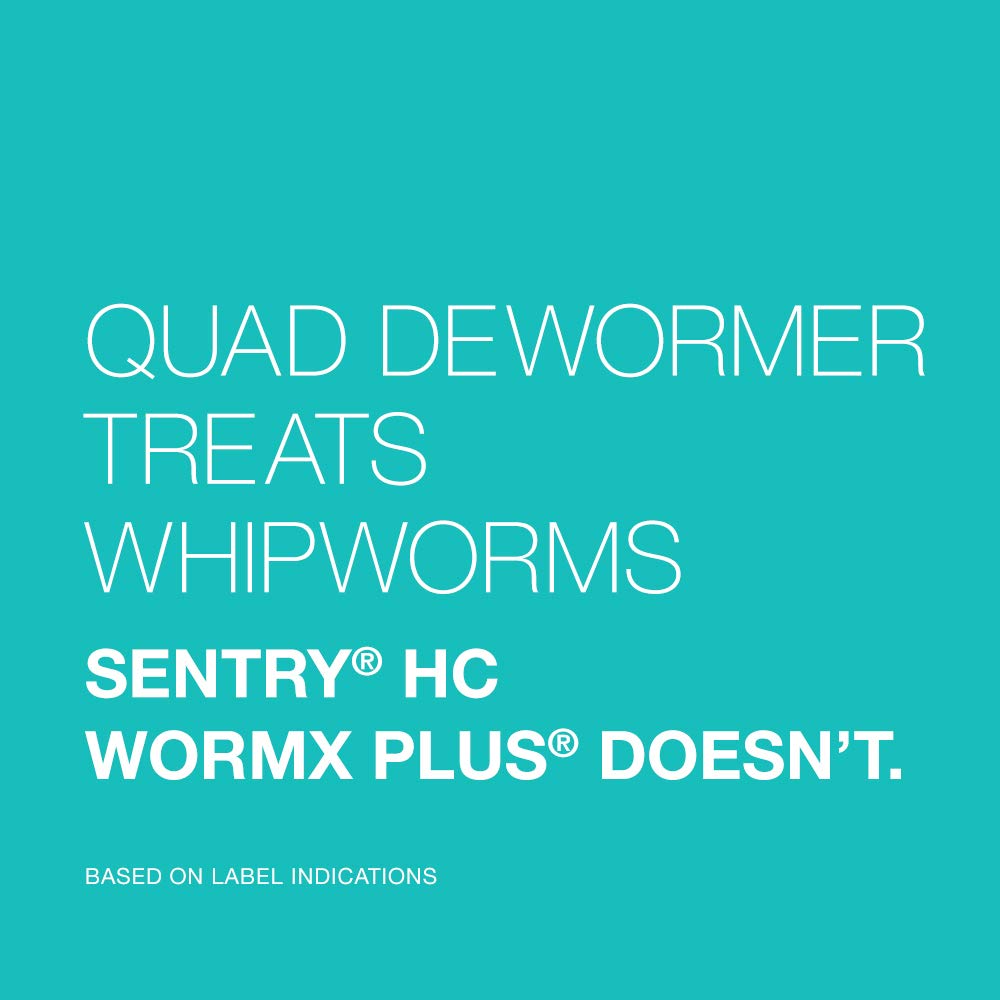Elanco Quad Dewormer product shot emphasizes vet guidance for correct dosing.