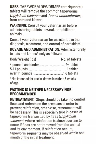 Elanco Tapeworm Dewormer 3-count package on counter ready for use.