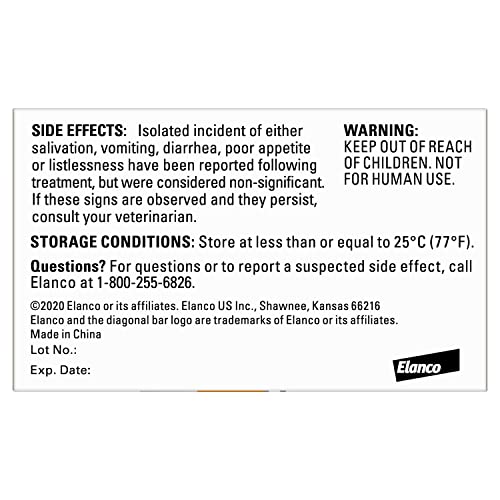Elanco Tapeworm Dewormer image highlights target tapeworms Dipylidium and Taenia.