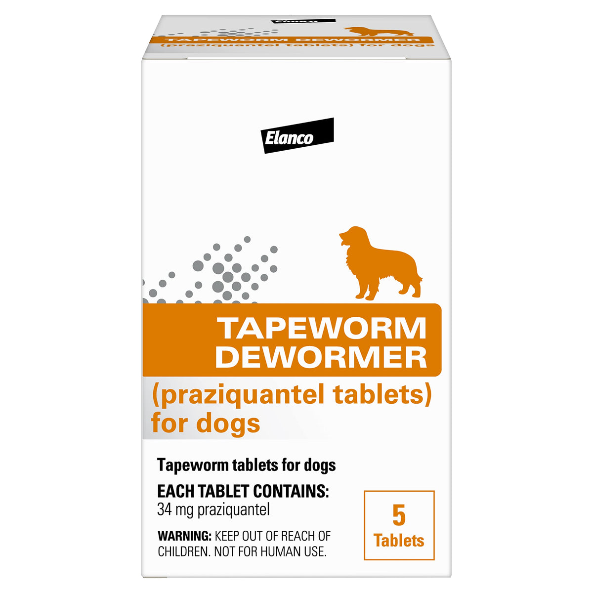 Elanco Tapeworm Dewormer tablets for dogs, a simple dosage form to remove common tapeworms.