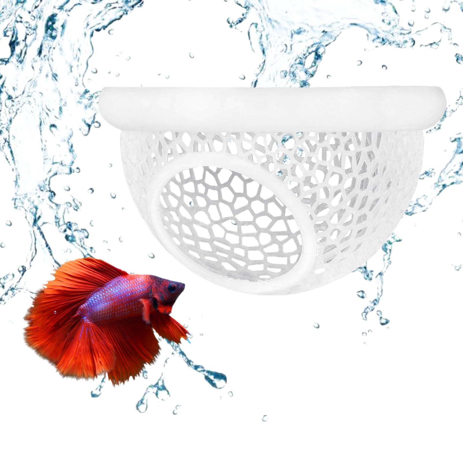 ELCCOTYA betta-fish-toy-floating-log-white playful exploration ornament.