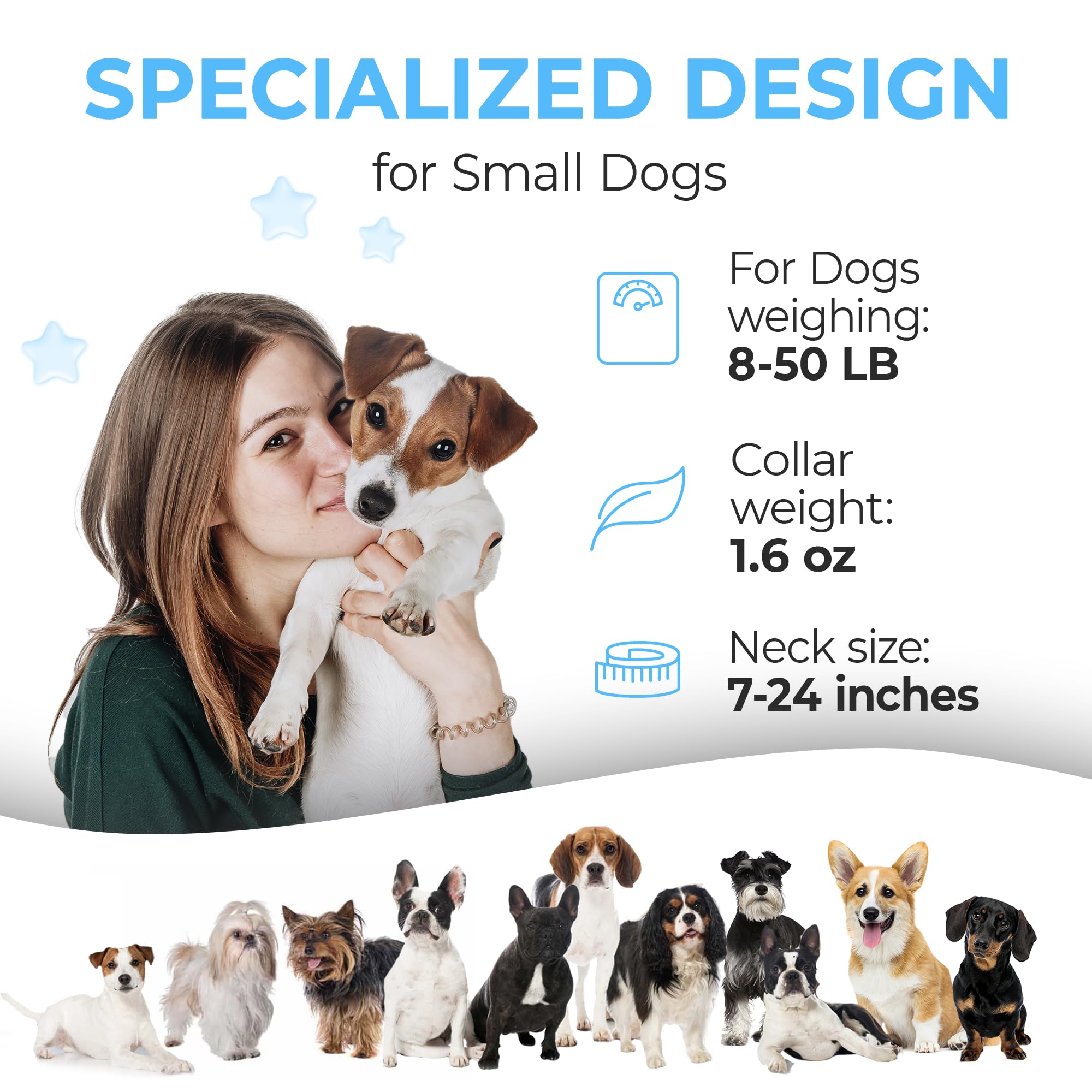 ELECANE bark collar 7 sensitivity levels adapt to your dog's barking environment.
