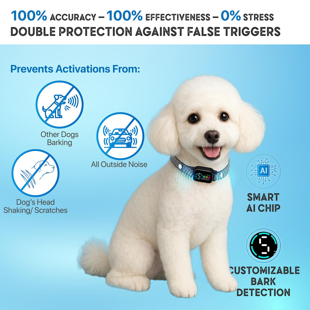 ELECANE AI-chip bark collar reducing false activations during training.