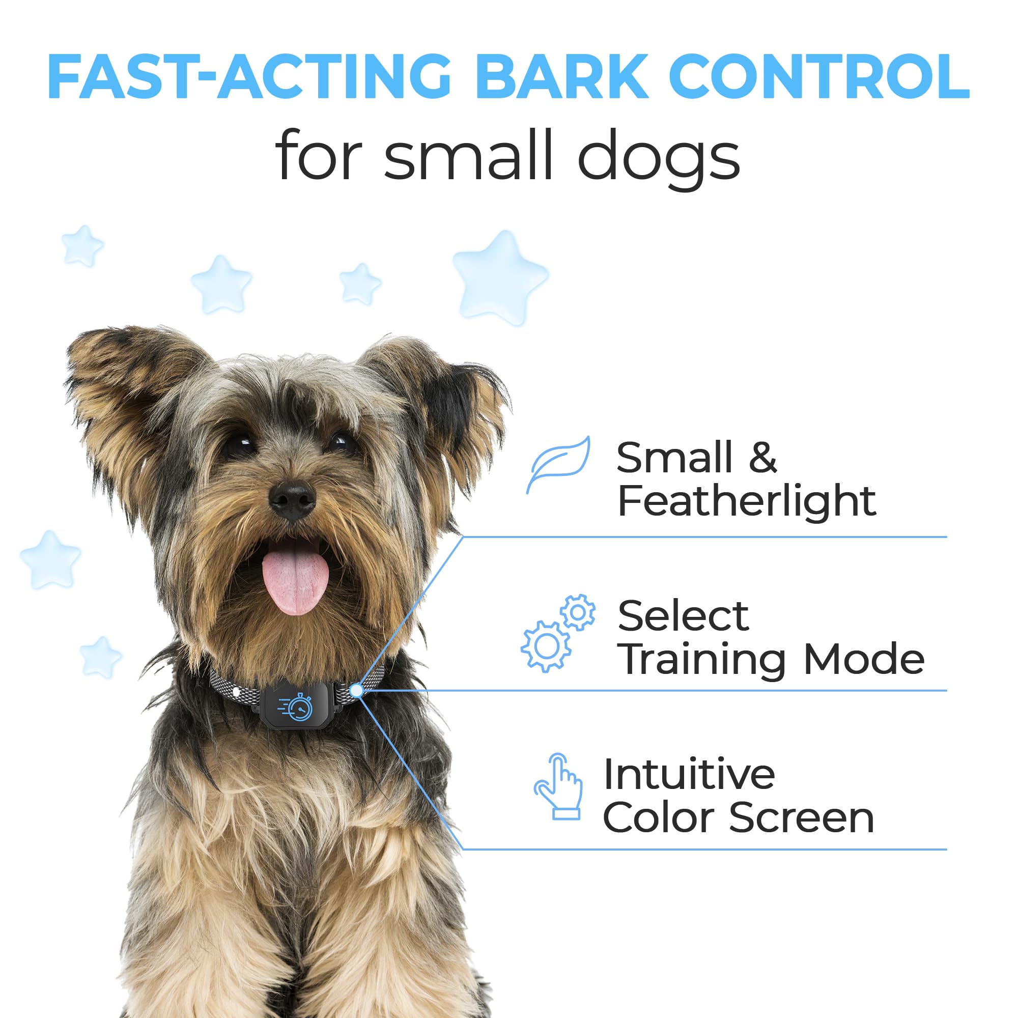 ELECANE bark collar uses humane vibrations and sound to correct barking.
