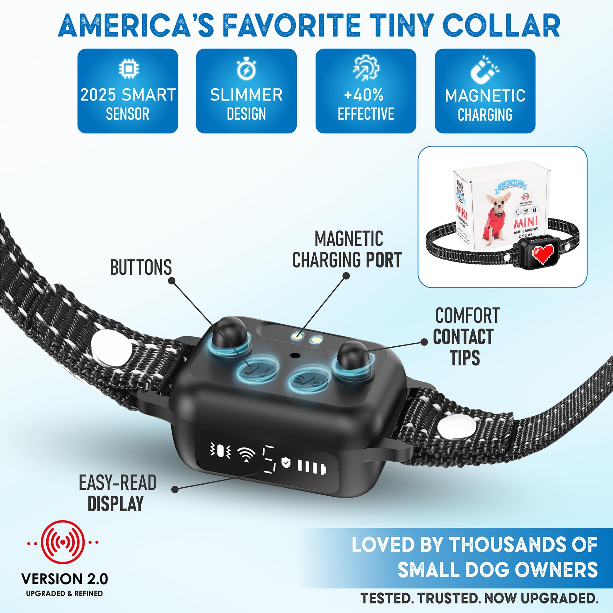 ELECANE bark collar IP67 waterproof for training in rain or mud