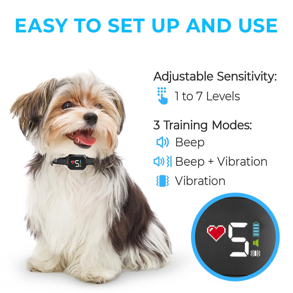 ELECANE bark collar weight 1.6 oz supports all-day wear on small dogs.