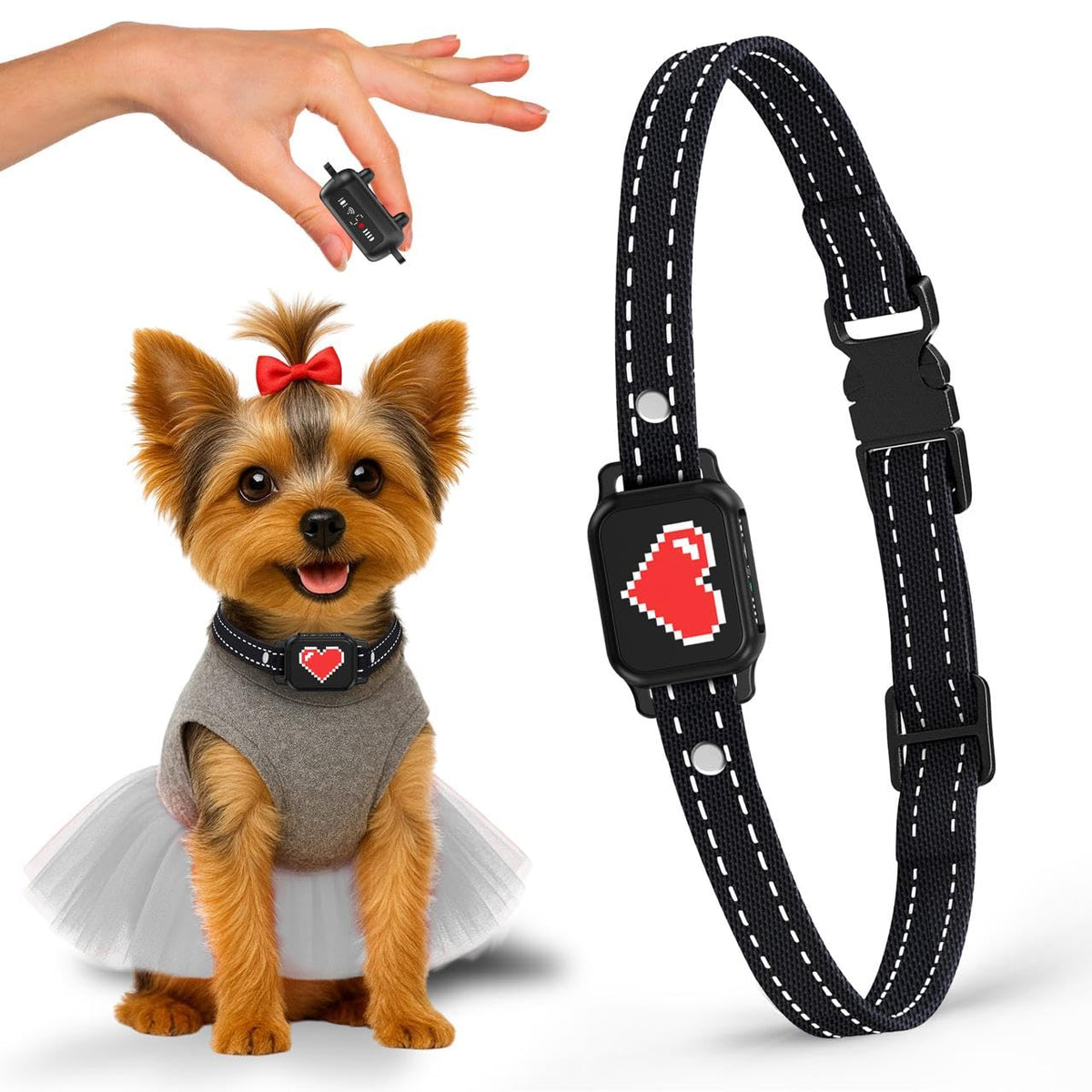 ELECANE bark collar for small dogs with compact all-day comfortable design