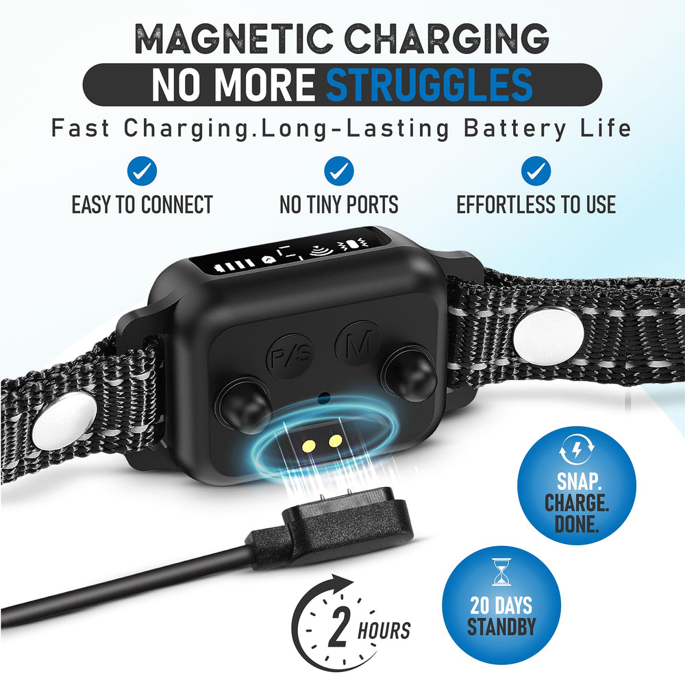 ELECANE bark collar with three beep and vibration modes for gentle training signals